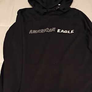 American Eagle Outfitters Black Logo Hoodie